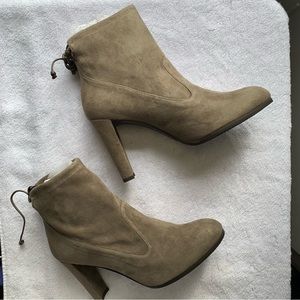 Stuart Weitzman Glove Tie-Back Suede Ankle Boot/Bootie US 10